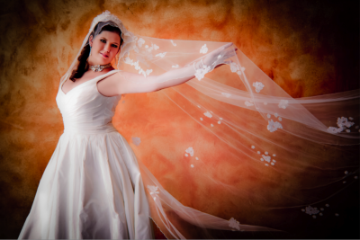 Las Vegas wedding photography, image of bride in veil