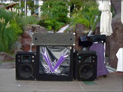 Good Vibrations DJ booth at Las Vegas wedding