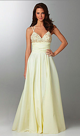Dillards Bridal Gown Taffetta Halter Gown in yellow ivory Make 39Em Blush 