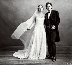 Lauren Bush and David Lauren in wedding portrait