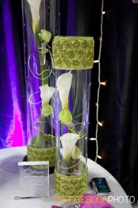 calla lilies in unique vases