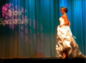 fashion show bride in high heels