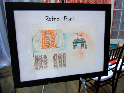 Retro Funk wedding decor design board