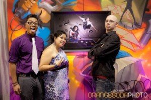 Sound Fusion Entertainment DJs with graffiti canvas art wall