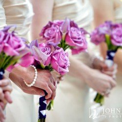 Gorgeous Lavendar Roses were carried by the bridesmaids.
