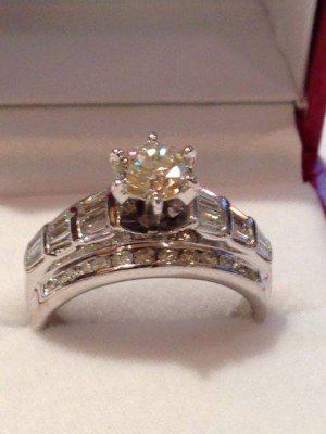 Photo of the actual diamond wedding ring one lucky bride will win from Michael E. Minden Diamond Jeweler.