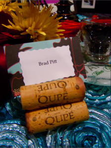 cork pyramid with place card