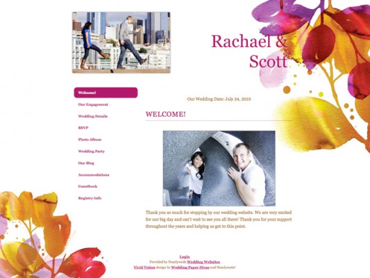 Matching Wedding Website & Invitation from Paper Divas