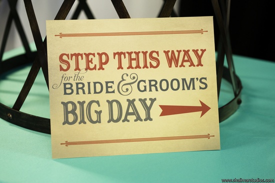 Circus Themed Wedding Sign from Paper & Home