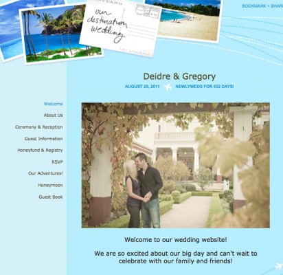 Wedding Website Created on TheKnot.com