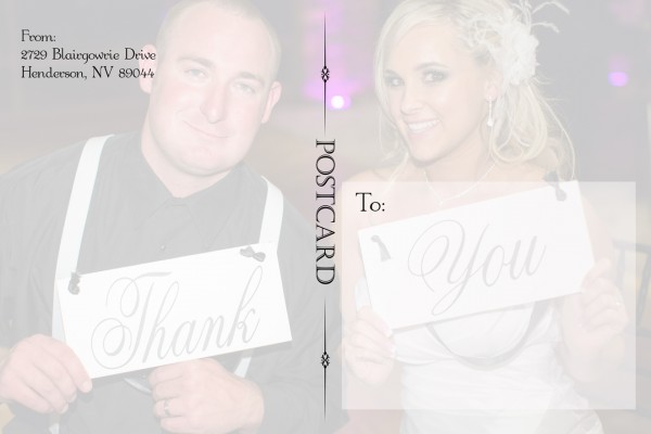 Thank you card from 1st Impressions Invitations. 